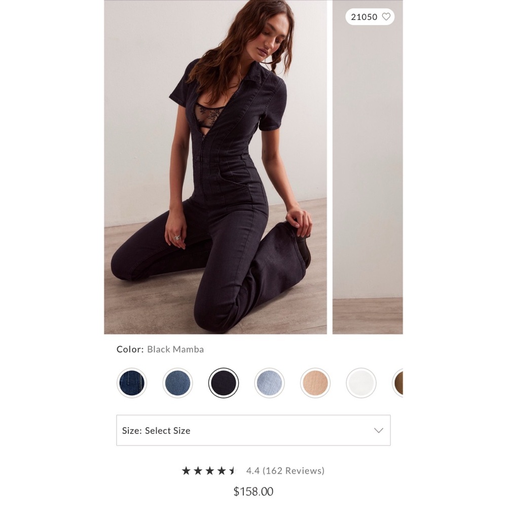 Free People Black Mamba Jumpsuit